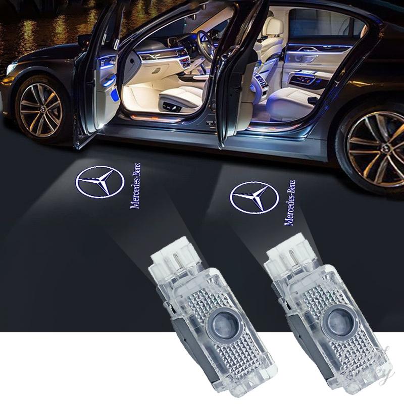 WAK3   LED Car Door Welcome Warning Light Projector Logo Decoration Accessories For Mercedes Benz Amg W204 W213 W205 W211 W212 W176