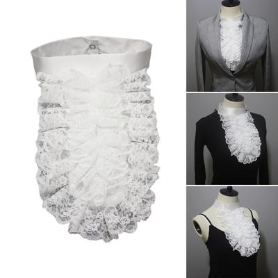 Cravatta con colletto falso in pizzo jabot con volant coloniale vittoriano, costume medievale steampunk, camicia con colletto staccabile sul davanti