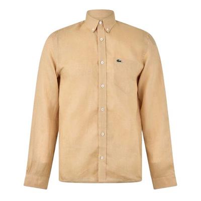 Camicia da uomo in lino con logo