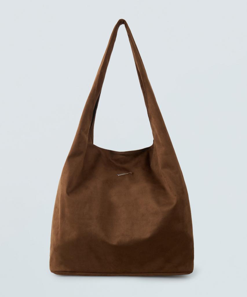 Piari Soft Flow Suede Hobo Bag (Dark Brown)