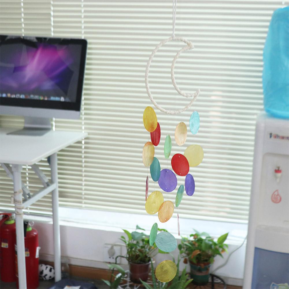 Handmade Small Hanging Wind Chimes Colorful Moon Dream Catchers  Home Decoration