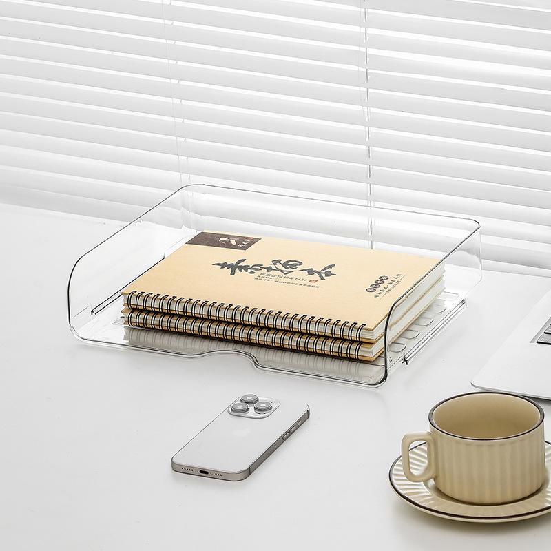 

Прозрачная акриловая настольная полка для файлов и книг Single Layer, Stackable