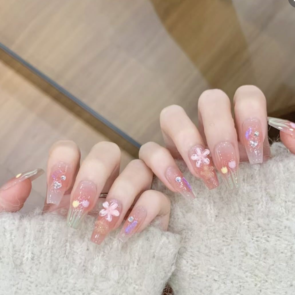 

Чисто ручная работа Фототерапия Носимая броня Носимая броня Новый стиль Цветок тюльпана Готовое изделие Многоразовая наклейка для нейл-арта large L