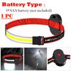 COB LED Strip Headlamp 3Mode 350LM Headlight Waterproof Outdoor Head Torch by AAA Battery Camping Hunting Fishing Mini Lantern