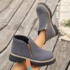 European & American Fashion Autumn/Winter New Large-Size Chunky Heel Thick Sole Side Zipper Outdoor Round Toe Short Boots for Women