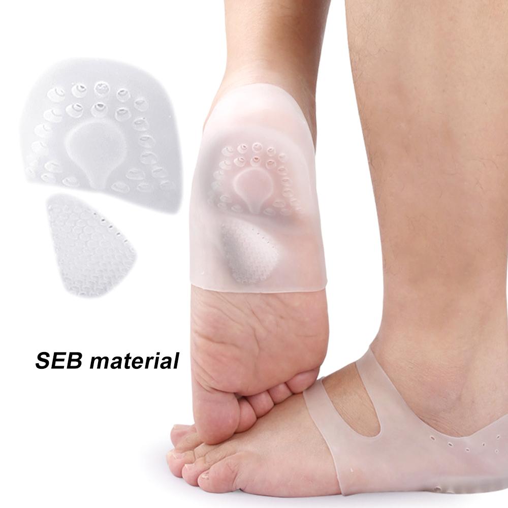 1 Pair Gel Heel Pads Cushion For Blister Prevention Achilles Tendinitis, Breathable Dry Cracked Heels Plantar Fasciitis Inserts