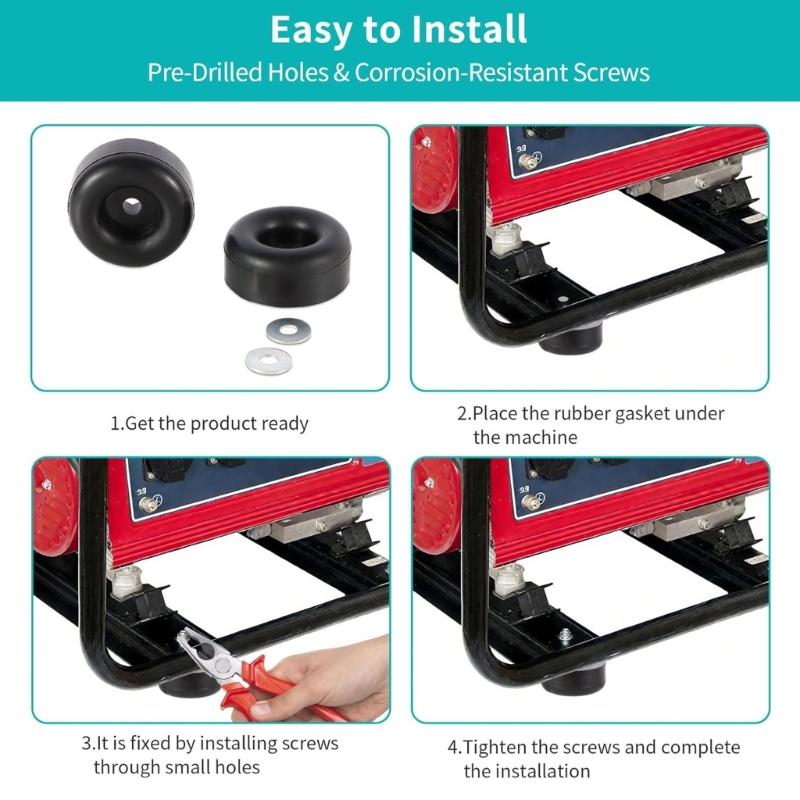 4Pcs AntiVibration Foot Pad Durability Rubber Shock Absorbers Mounts Minimize Vibrations Protect Surfaces in Power Tool