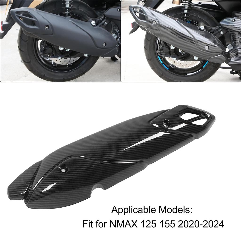 Motorcycle Exhaust Pipe Cover Carbon Fiber Pattern Exhaust Pipe Heat Shield for NMAX 125 155 2020 to 2024
