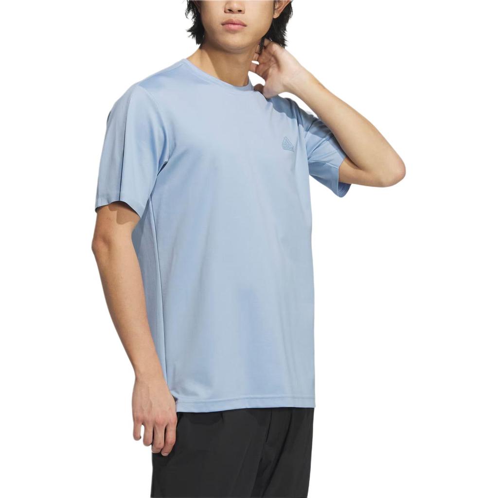 adidas Sportliches lässiges kühlendes einfarbiges Rundhals-T-Shirt Herren Oberteile Himmelblau JD5224