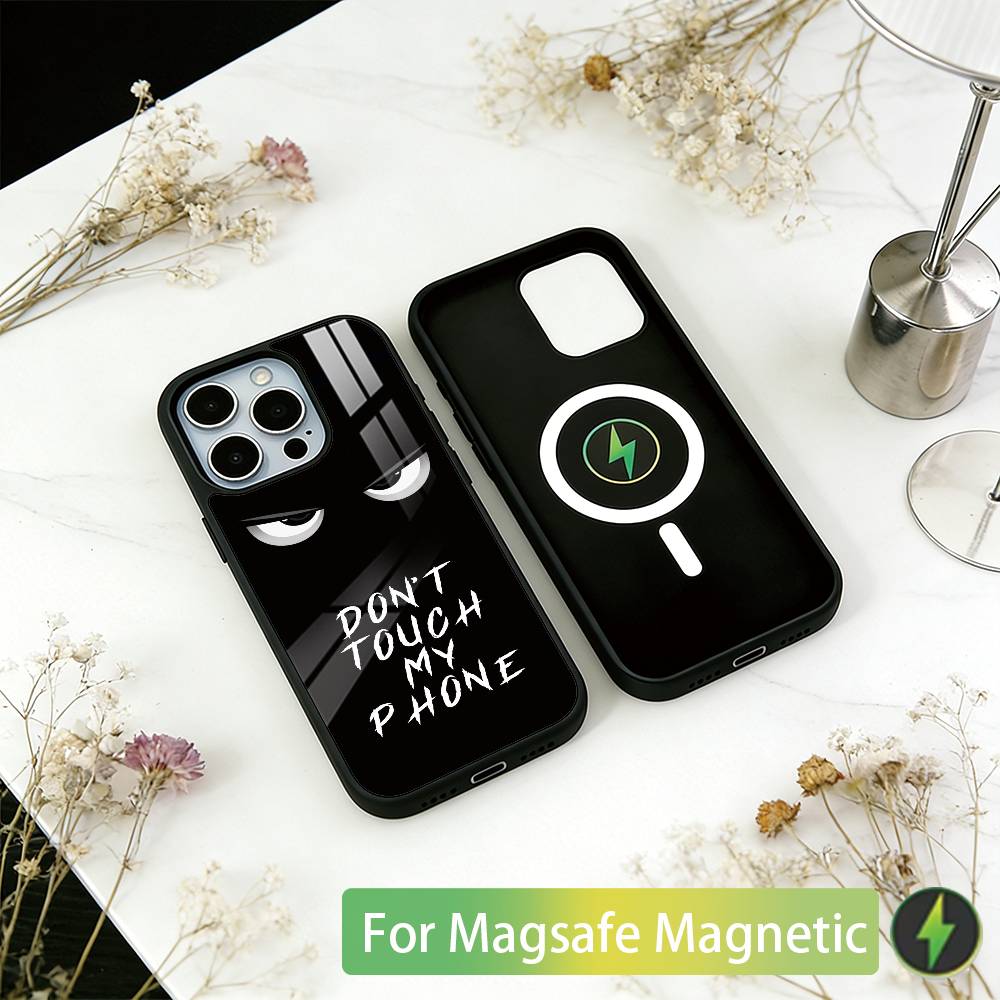 Fass mein-y Handy nicht an Handyhülle Für iPhone17,16,15,14,13,12,11 Plus,Pro Magnetisch Für Magsafe Kabelloses Laden