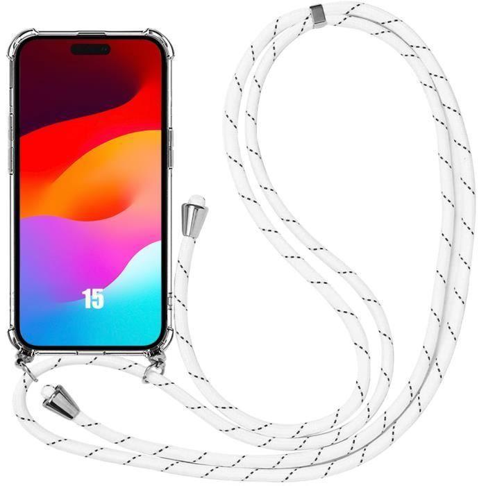 Coque de protection - E.F.CONNECTION - pour iPhone 15 - Renforcé Antichoc - Souple - Blanc