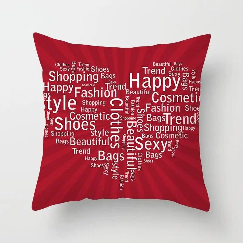 Seat Living Room Sofa Pillowcase Valentine's Day Love Cushion Cover Red Pink Heart  Home Decor