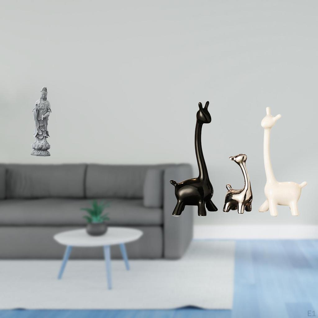 Guan Yin Giraffe Statue Ceramic Stone Ornament Modern Creative Feng Shui Female Buddha Sculpture