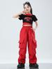 Kids' Hip Hop Dance Outfit: Boys' Trendy Set & Girls' Crop Top with Cargo Pants - Summer Jazz Performance Wear