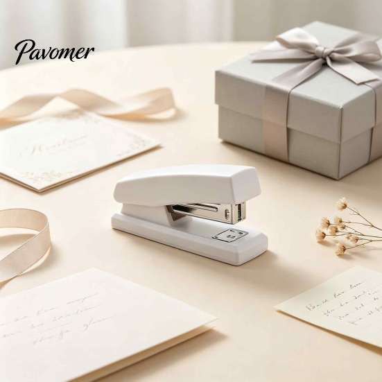 Gift for Colleagues And Friends Mini Stapler, with Ergonomic Curved Design, Handheld Morandi Color Heavy Duty Stapler Office School Home Use