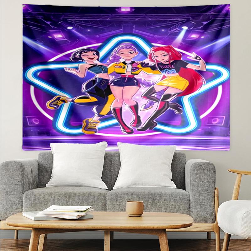 Superhero kpop Friends Adventure Tapestry Hanging for Bedroom,Livingroom, Playroom,Decor Art Room Wall Tapestry Holiday and Birthday Gifts