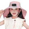 Multifunctional Kids Sun Hat with Solar USB Rechargeable Fan Adjustable Speeds and Neck Flap for Outdoor Camping Hiking Pink