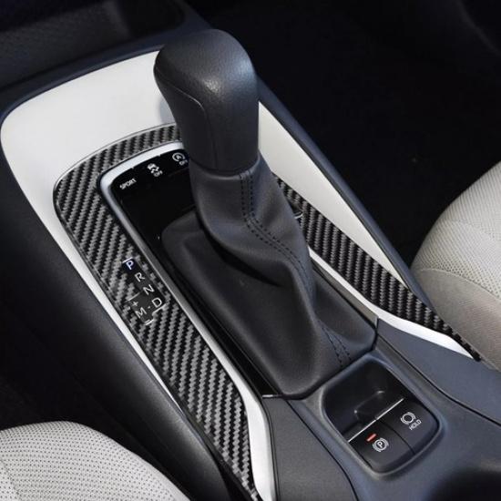 1x LHD Real Carbon Fiber Console Gear Shift Panel Cover For Toyota Corolla 19-20