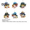 1/6Pcs Automobile Pendants Decorative Cartoon Fish Design with Lanyard Easy to Hang Rearview Mirror Hanging Ornaments