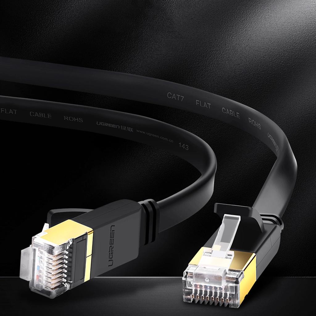 Ugreen Internet Ethernet Patch Cord U/Ftp Cat. 7 10Gb/S Flat 0.5M Black (Nw106)