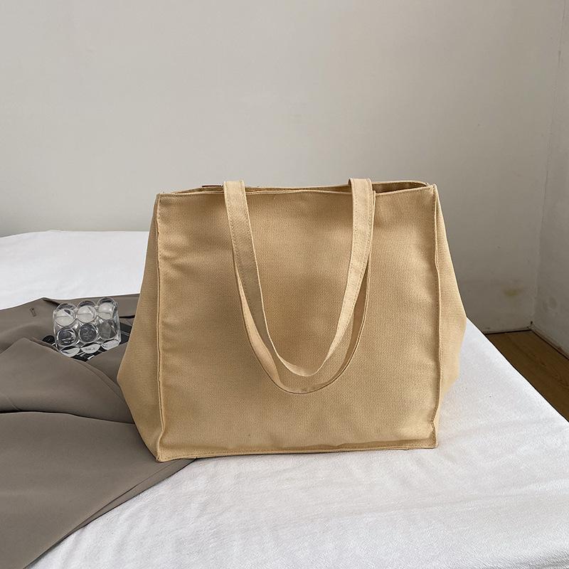 

1Pc Women S Tote Bag Canvas Sewing Thread Large Capacity Advanced Sense Handbag Convenient хакі