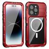 iPhone 15 Pro Red Pepper Waterproof Metal Case: Pressure-Resistant, Easy-Use Protective Diving Cover