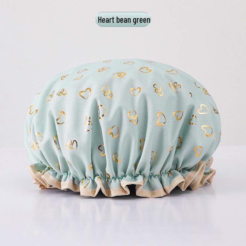 Waterproof Double-Layer Polyester Cotton Shower Cap for Women