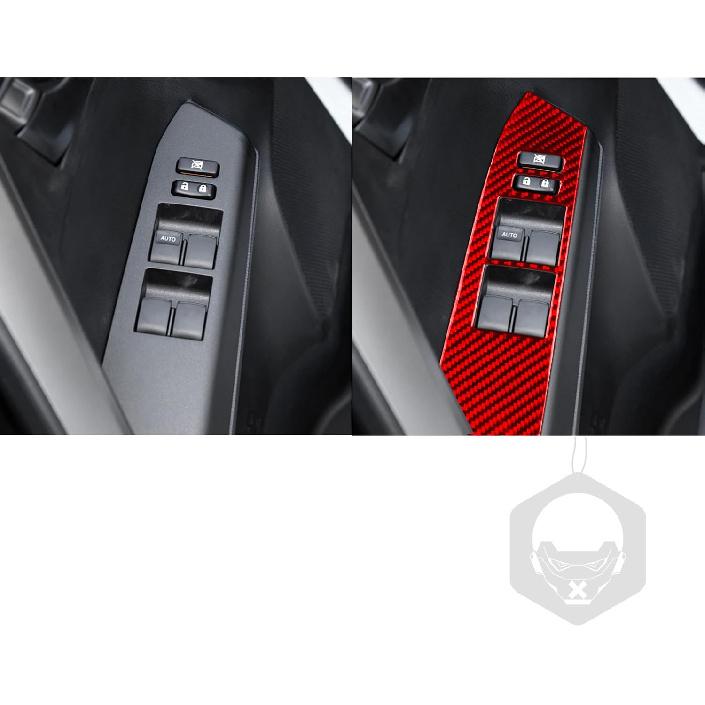 For Toyota RAV4 2013-2018 Accessories Window Switch Panel Red | Real Carbon Fiber, for Toyota RAV4 2013 2014 2015 2016 2017 2018, Interior Trim