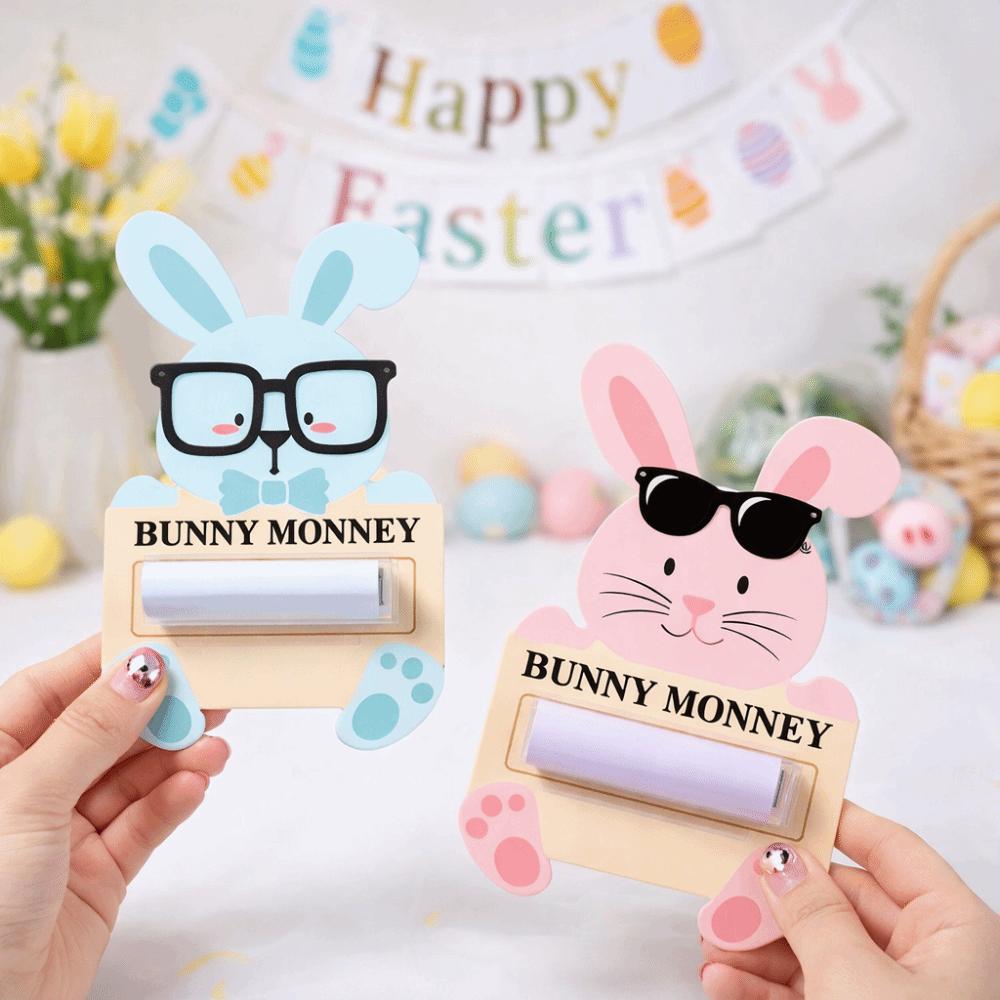 6PCS/SET Portable Bunny Banknote Card Funny Money Wallet Gift Card Holder  Home Decorations