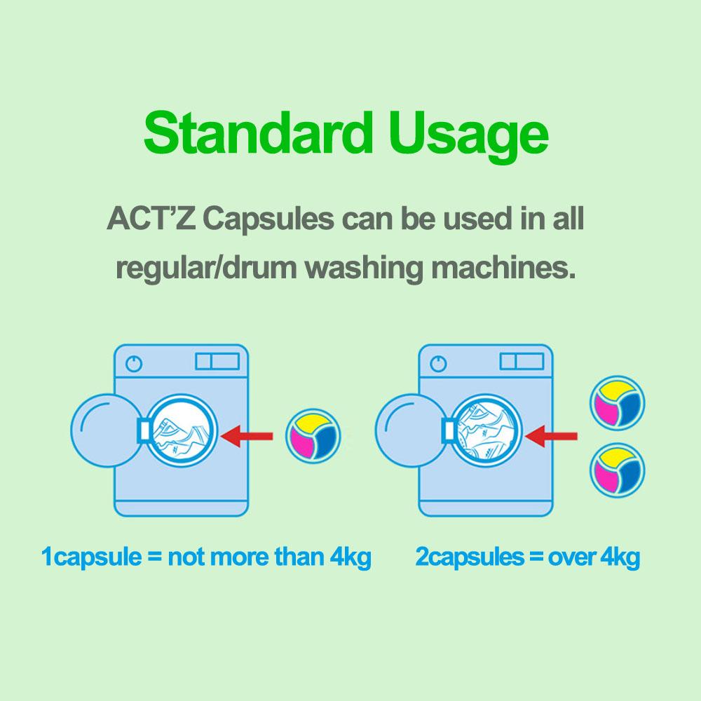 Act'z 3-Way Compact Deep Clean Laundry Detergent Capsules – 50 Pods