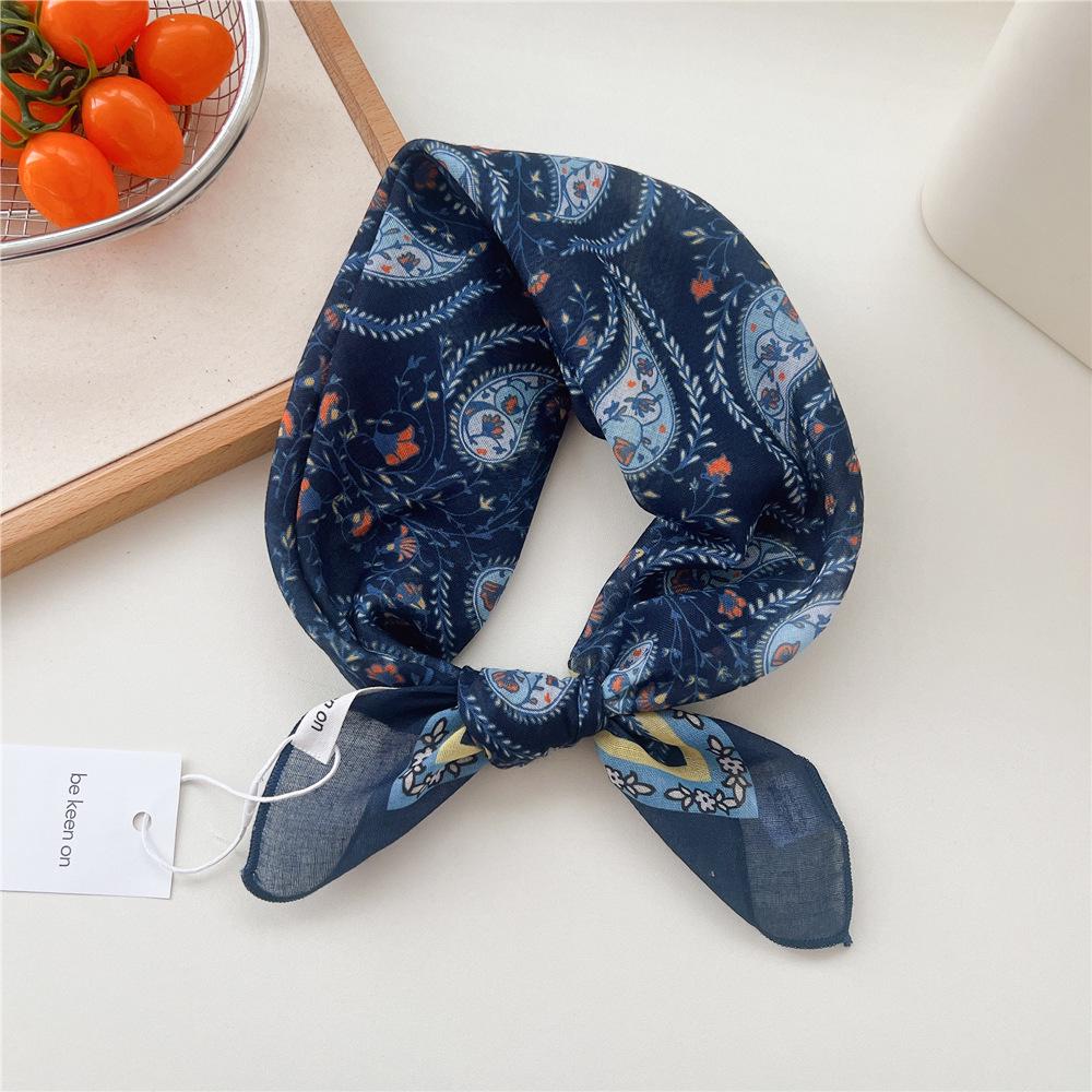 55 Polka Dot Silk Scarf: Spring Summer Korean Fashion Headscarf & Decorative Hairband for Women