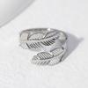 Finger Ring Feather Shape Open Adjustable Fit Women Ring Stainless Steel Texture Freedom Lightness Symbol Stacking Layered Base Ring