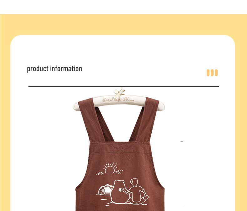 Cross-Back Cotton Crepe Apron for Milk Tea Shop Employees