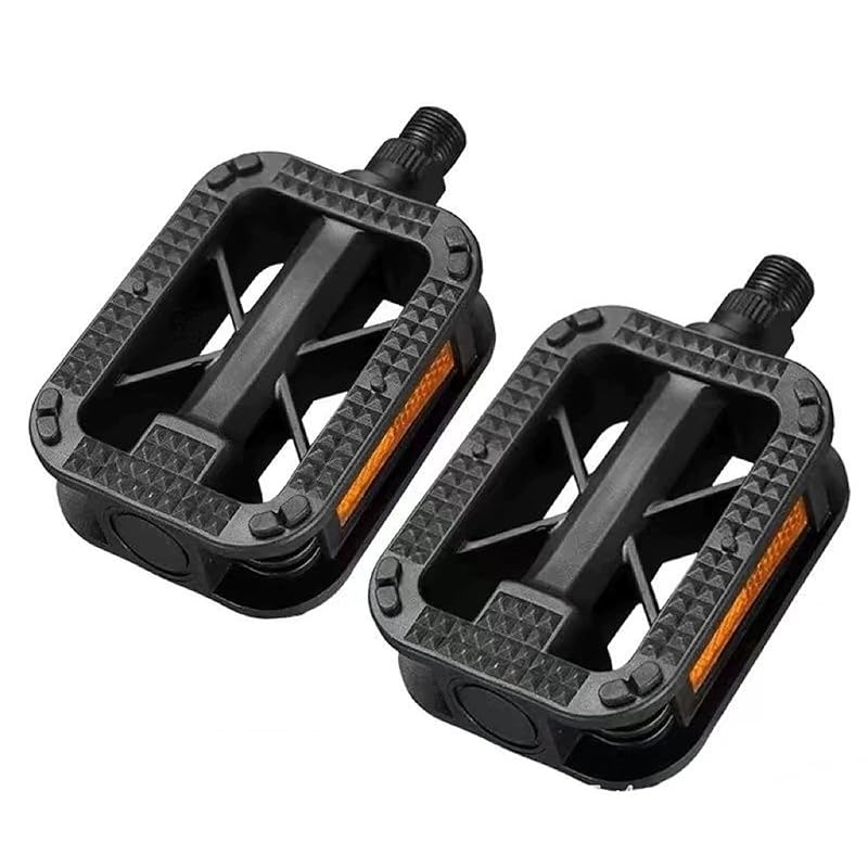 LUYING Bicycle Pedals with Reflectors, Universal Bicycle Pedal Parts, Black