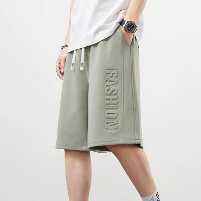 Summer Men's Shorts Fashion Letter Solid Color Loose Cotton Sweat Short Pants Straight Casual Shorts Big Size 8XL