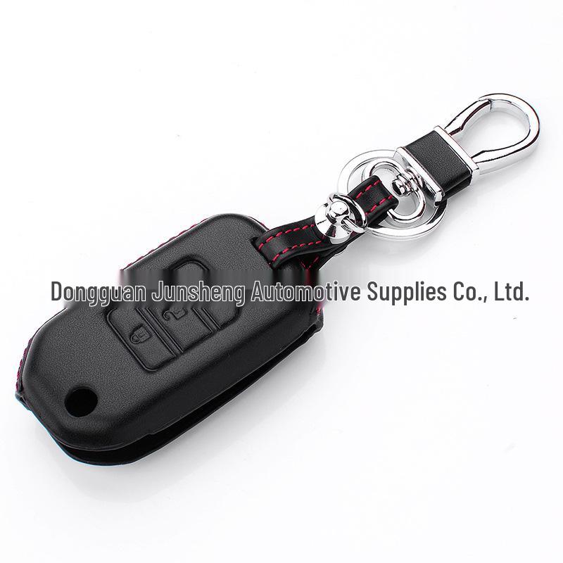 4D Genuine Leather Car Key Case for Honda Spirior, Fit, and Accord Folding Keys