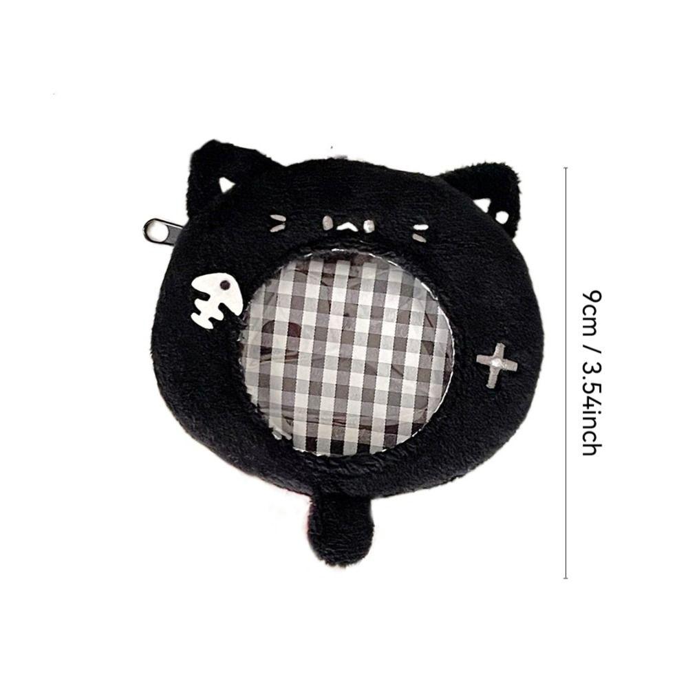 Cute Card Holder Mini with Zipper Badge Protective Cover Cartoon Portable Bag Pendant