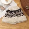 Handmade Ethnic Style Jacquard Knitted Pot Hat Women's Autumn and Winter Versatile Warm Face Small Curling Thickened Wool Bucket Hat