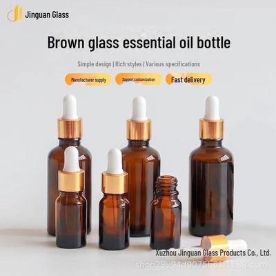 Botella gotero marrón de moda: Contenedor de Muestra para Aceite Esencial, Cosmético, Líquido Original, Dilución y Viaje de 5-100ml