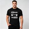 Unisex 100% Baumwolle O-Ausschnitt T-Shirt No Pain No Gain Hantel Grafik Fitness Workout Fitnessstudio Liebhaber Lässiges Herren Kurzarm T-Shirt Tops