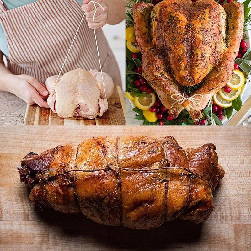 1/2 Stück Baumwollschnur, 656 Fuß 1MM, Küchen-Koch-Bäckerseil zum Braten von Fleisch, Natürliche Schnur für Geschenkverpackung, Gartenarbeit