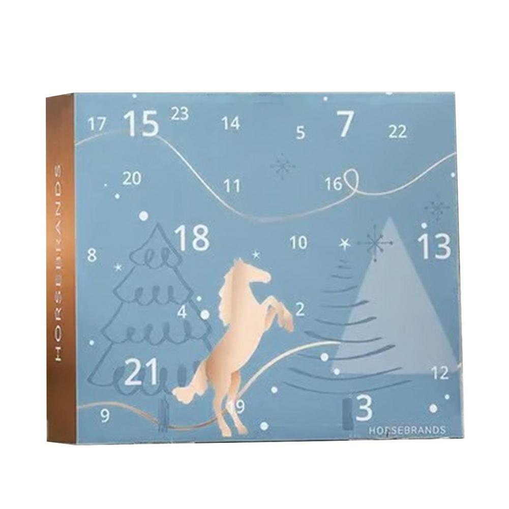 1Set 2025 Advent Calendar Horse Theme Countdown Calendar Christmas Gift For Horse Owners Riders Stables Equestrian Lovers 1set синий