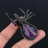 Amethyst Jewelry, 999 Copper Wire Wrapped Gemstone Pendant, Handmade Pendant, For Memorial Day