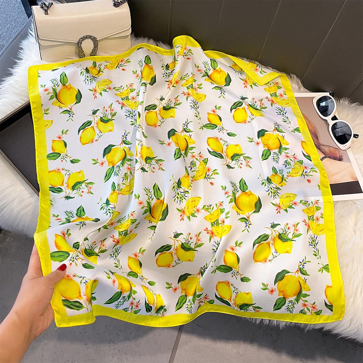 

Fashion Shell Print Silk Square Scarfs For Women Decorate Neck Ties 70*70Cm Kerchief Lady Summer Beach Hijab Female Neckerchief 70x70cm