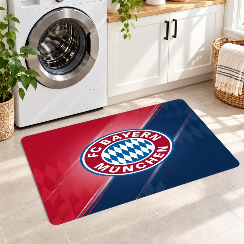 Flannel Kitchen Mat Bayern Munich Soft Area Rug Non Slip Floor Carpet Home Decoration