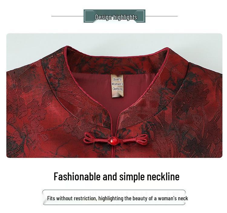 Mom's Chinese Style Velvet Fashion Set: Spring/Autumn Grandma Three-Piece Vest Outfit