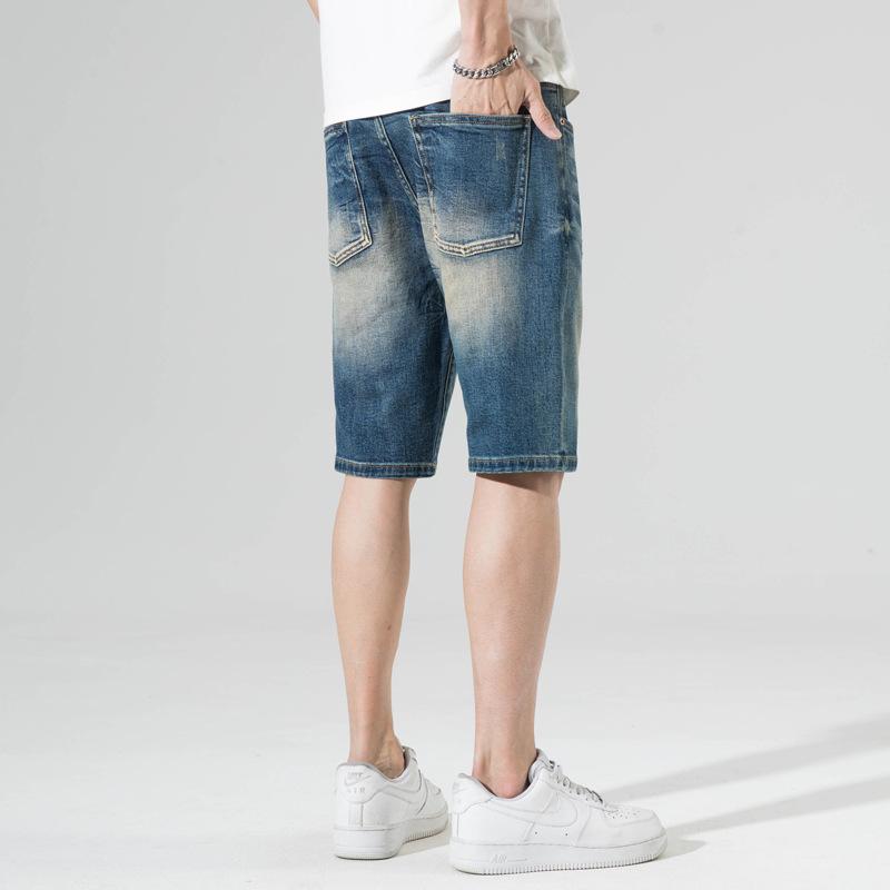 New Style of Men's Denim Shorts In Summer Thin Hong Kong Style Retro Versatile Mid-sized Pants