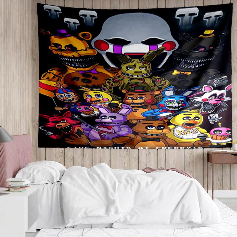 1PC Five Nights At bears Horror K-pop music group Tapestry Accessories for Bedroom,Livingroom, dormitory Room Wall Decor Fan Birthday Gifts