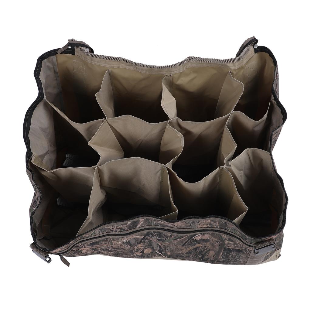 Taška na návnadu na kachnu Oxford Cloth 12 štěrbinová taška na návnadu na vodní ptactvo a husu s potahem ze síťoviny pro venkovní použití