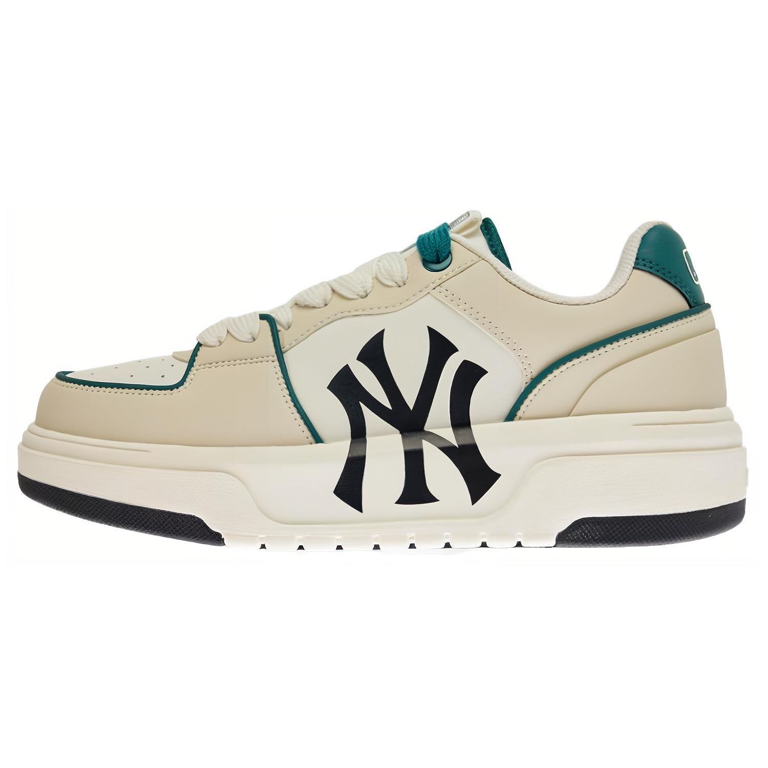 MLB Chunky Liner 24SS New York Yankees Cuir Confortable Polyvalent Antidérapant Amortisseur Baskets Basses Baskets Unisexe Vert 3ASXCLB3N-50GND 41